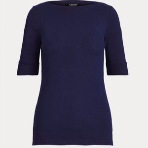NWT Ralph Lauren Navy Blue Short Sleeve Top